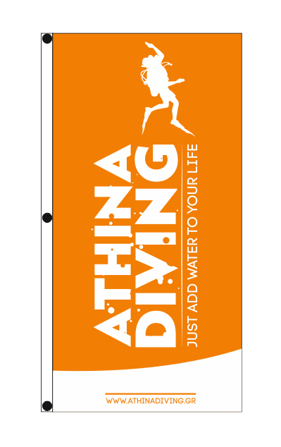 company flags 100x200cm for ATHINA DIVING