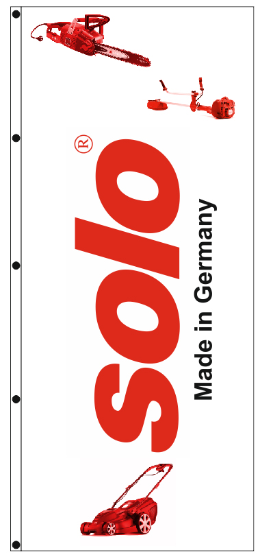 logo printed on company flags