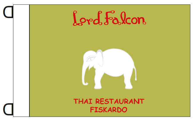 promotional flags 50x35cm for the restaurant Lord Falcon