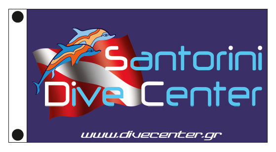 custom flag for Santorini Dive Center