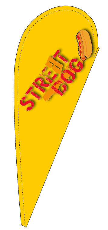 teardrop flag 110x265cm for the company STREAT DOG