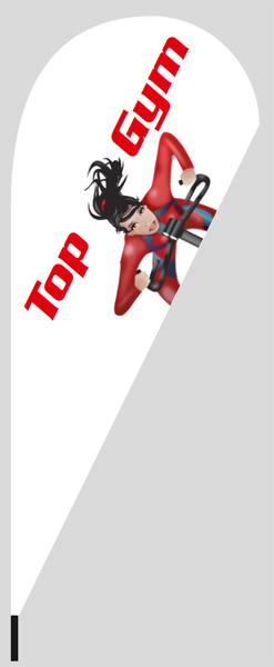 advertising teardrop flag 110x265cm for TOP GYM